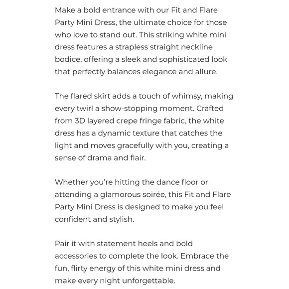 Elliatt NWT Hailey Strapless Mini Party Dress In White Size S 3D Layered Crepe - Picture 8 of 9